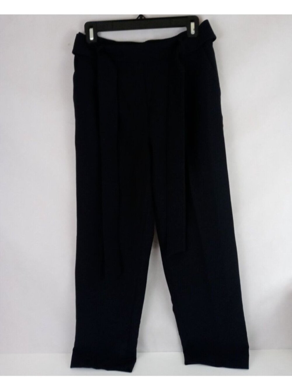 Halogen Women's Solid Black Pleated Dress Pants Slacks With Belt Size Small
